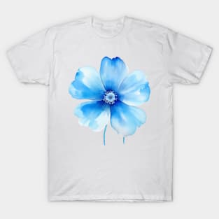 Little Blue Flower Watercolor T-Shirt